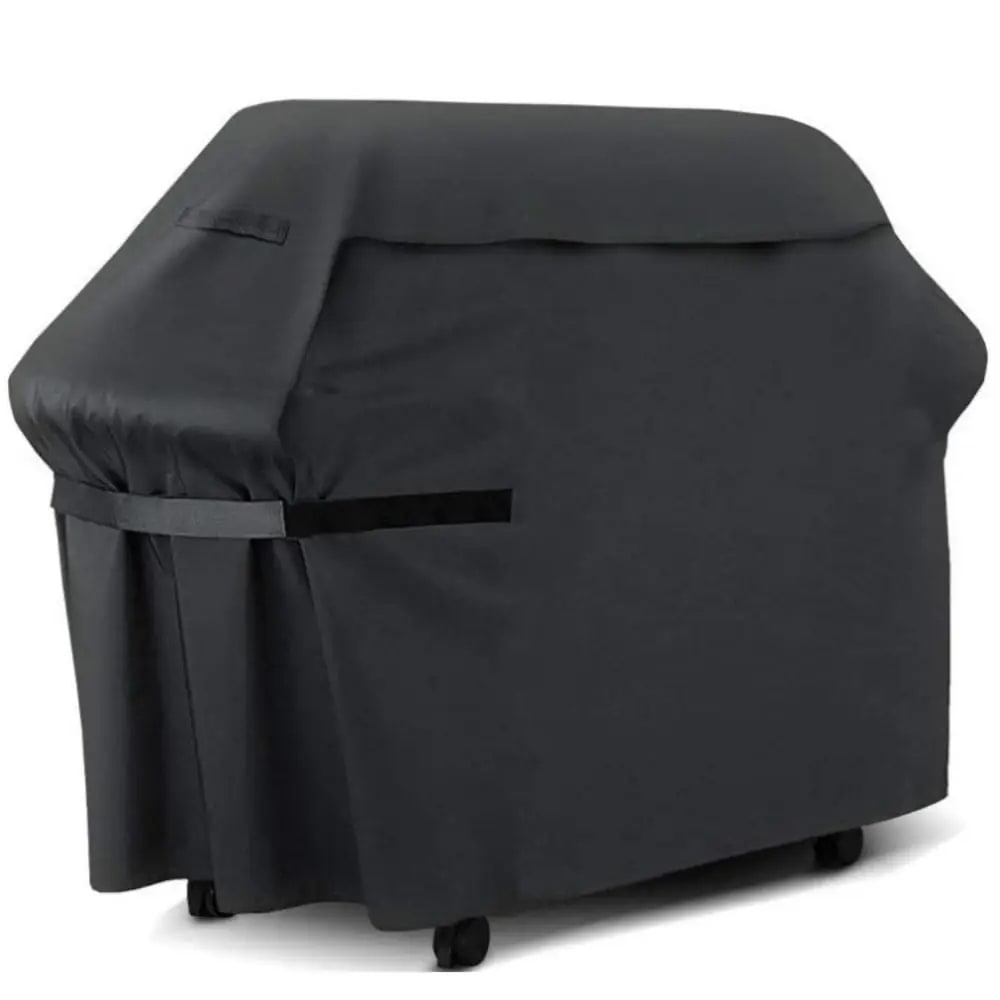 Black 210D Oxford Cloth BBQ Grill Cover, Waterproof Outdoor Barbecue Protection