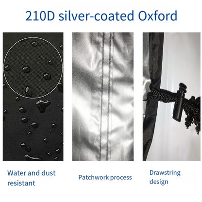 Black 210D Oxford Cloth BBQ Grill Cover, Waterproof Outdoor Barbecue Protection