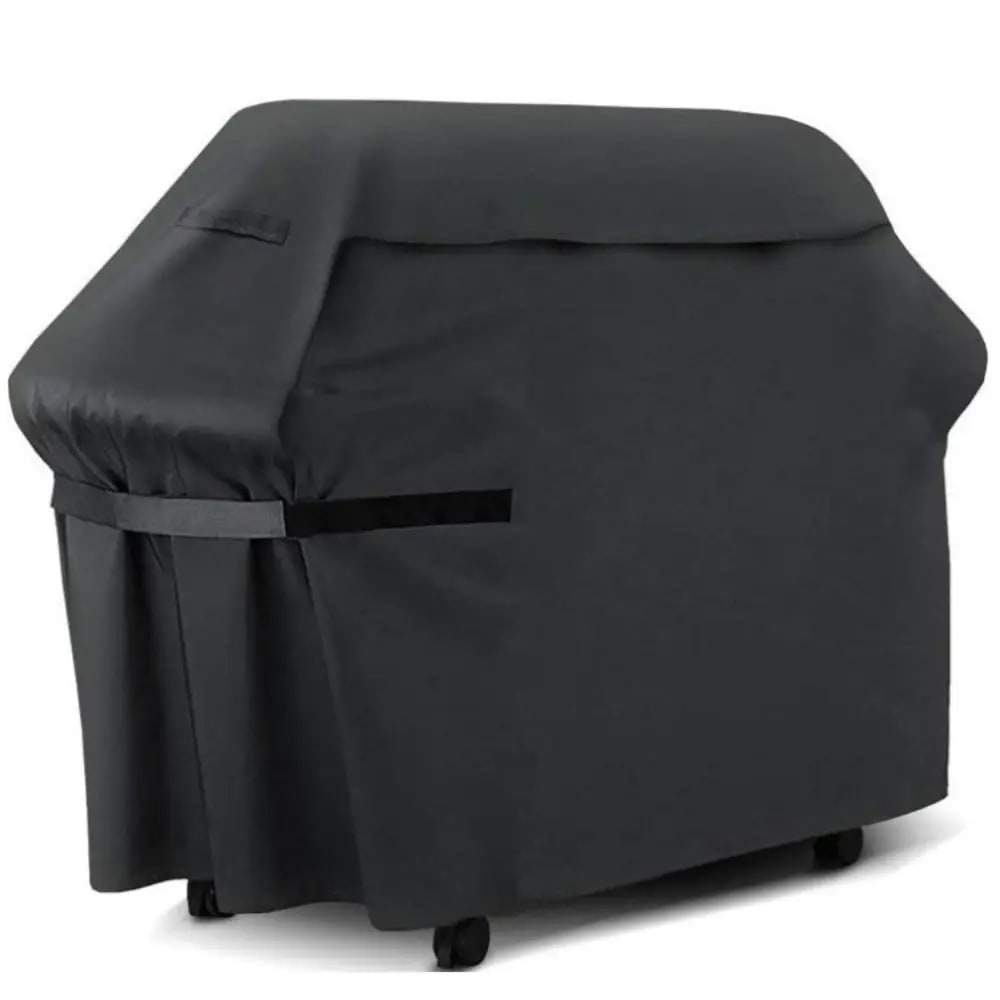 Black 210D Oxford Cloth BBQ Grill Cover, Waterproof Outdoor Barbecue Protection - 145x61x117cm
