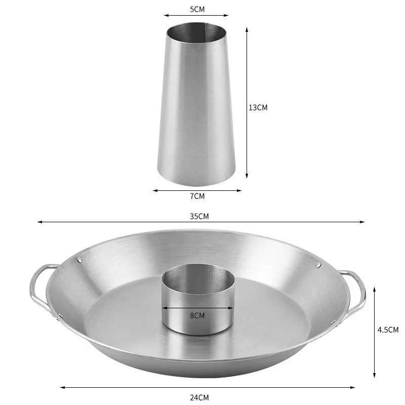 Stainless Steel Upright Chicken Roasting Pan and Holder Silver 24 x 24 x 14cm