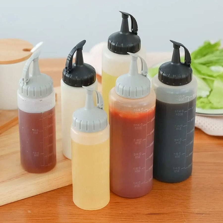 Reusable PP Squeeze Sauce Bottle with Nozzle, 175ml or 350ml