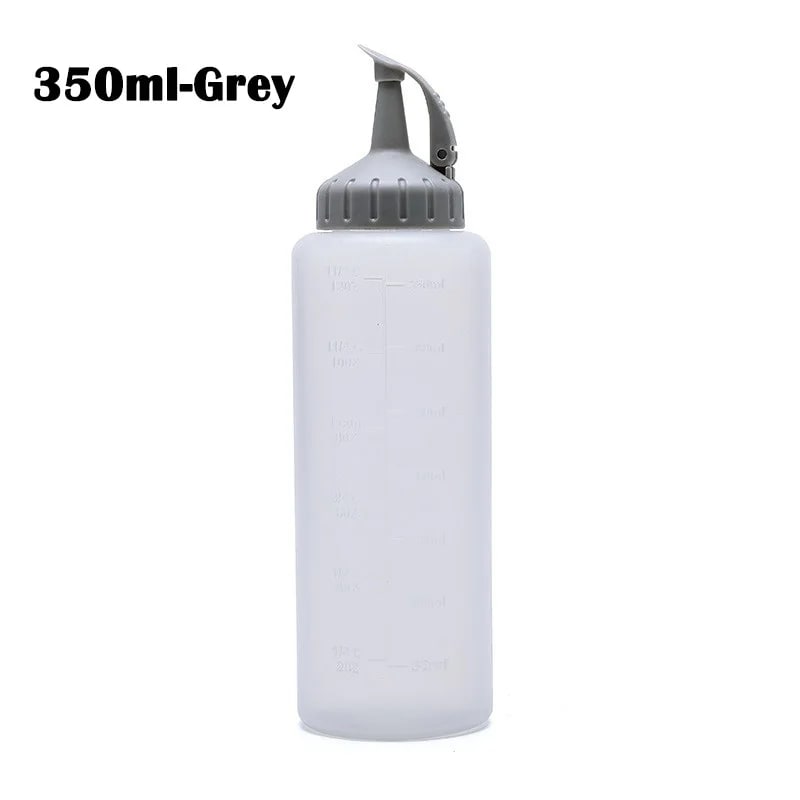 Reusable PP Squeeze Sauce Bottle with Nozzle, 175ml or 350ml - 350ml-Grey