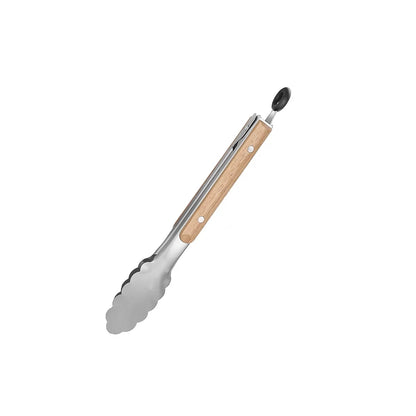Leeseph Stainless Steel BBQ Tongs with Wooden Handle, 7 to 16 Inch Sizes - 27.2cm-9inch
