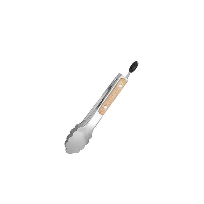 Leeseph Stainless Steel BBQ Tongs with Wooden Handle, 7 to 16 Inch Sizes - 21cm-7inch
