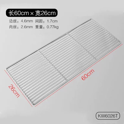 Stainless Steel Rectangle BBQ Charcoal Grill Grate GM01, Multiple Sizes - 60X26CM