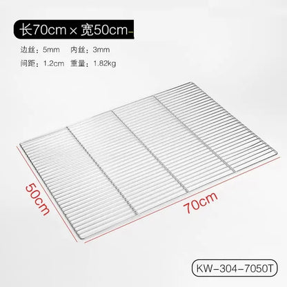 Stainless Steel Rectangle BBQ Charcoal Grill Grate GM01, Multiple Sizes - 70X50CM