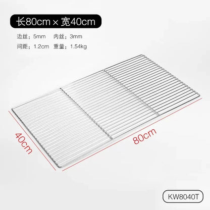 Stainless Steel Rectangle BBQ Charcoal Grill Grate GM01, Multiple Sizes - 80X40CM