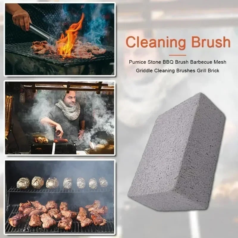Pumice Grill Cleaning Block 10 x 6 x 2cm, Flat-Top Grill Scraper Stone