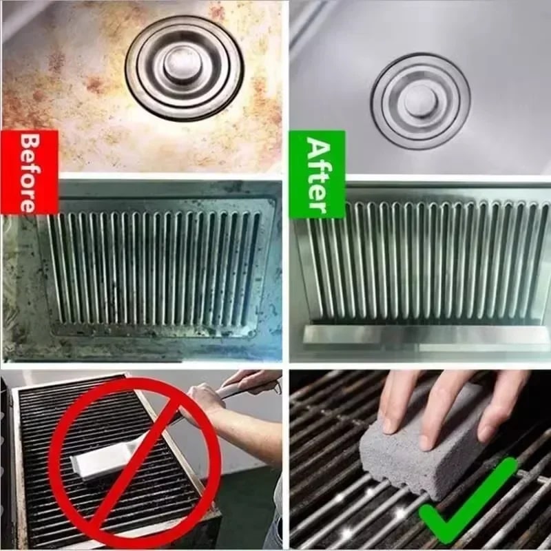 Pumice Grill Cleaning Block 10 x 6 x 2cm, Flat-Top Grill Scraper Stone