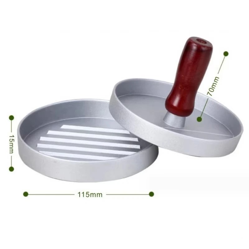 Burger Press Non-Stick Stainless Steel Patty Maker, 115mm, Red or Black