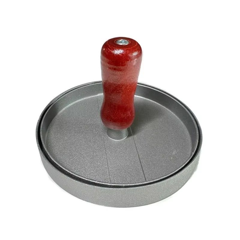 Burger Press Non-Stick Stainless Steel Patty Maker, 115mm, Red or Black - Red