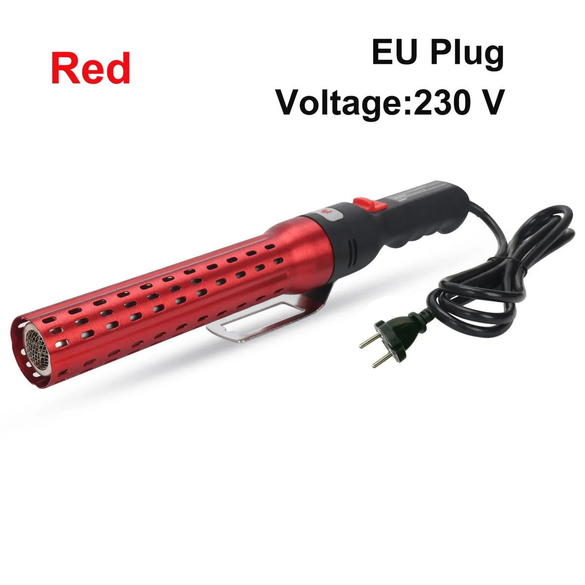 Electric BBQ Charcoal Lighter, 2000W, 230V EU Plug, 26cm Tube - EU Plug-Red