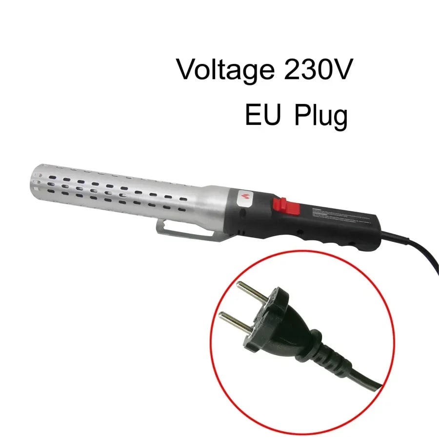 Electric BBQ Charcoal Lighter, 2000W, 230V EU Plug, 26cm Tube - EU Plug-Silver