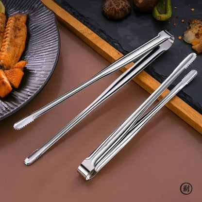 Stainless Steel Barbecue Tongs with Serrated Gripping Tips, S or L