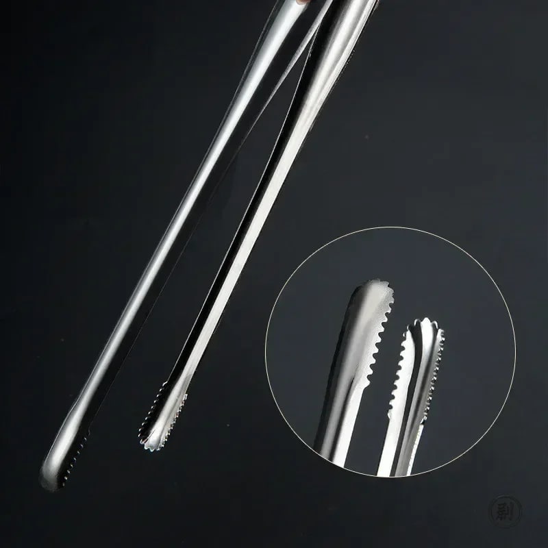 Stainless Steel Barbecue Tongs with Serrated Gripping Tips, S or L