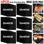 Reusable Non-Stick BBQ Grill Mat, Teflon, Black, 33 x 40cm or 50 x 40cm