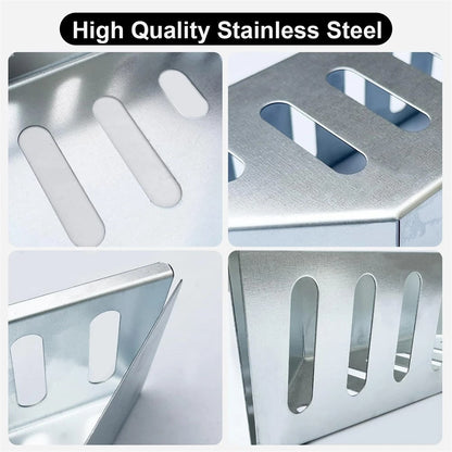 Metal Charcoal Baskets for BBQ Grill, 2 Pack, 38.5cm Silver Holders