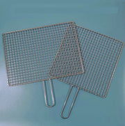 304 Stainless Steel BBQ Mesh Grill Basket with 16cm Handle, Multiple Sizes