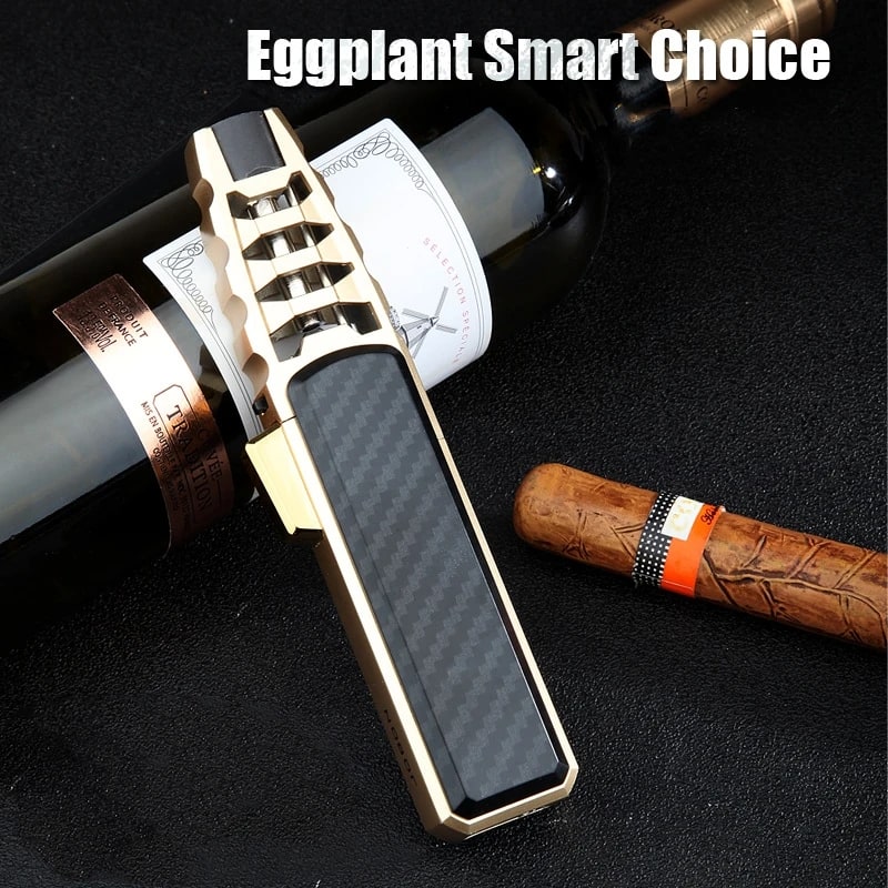 Jobon ZB-588 Gas Jet Flame Torch Lighter, Refillable Zinc Alloy, Black or Golden Black