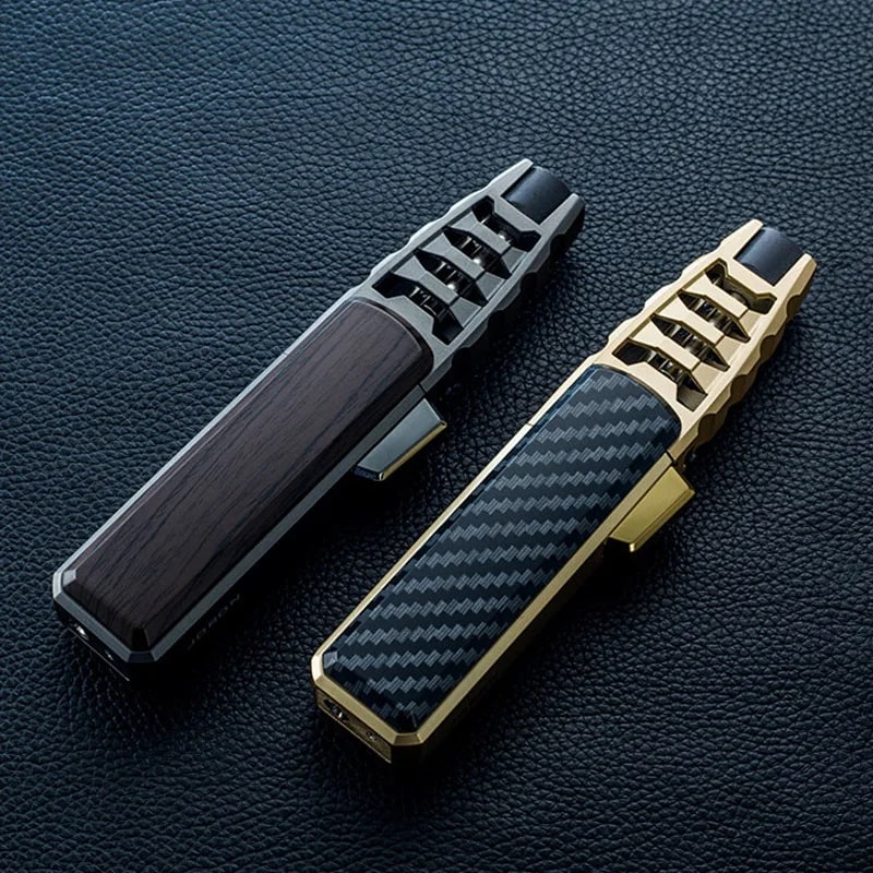 Jobon ZB-588 Gas Jet Flame Torch Lighter, Refillable Zinc Alloy, Black or Golden Black