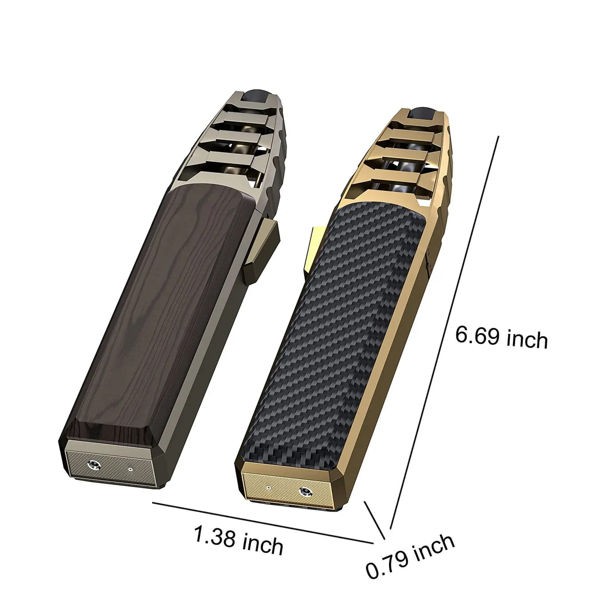 Jobon ZB-588 Gas Jet Flame Torch Lighter, Refillable Zinc Alloy, Black or Golden Black