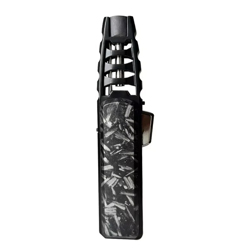 Jobon ZB-588 Gas Jet Flame Torch Lighter, Refillable Zinc Alloy, Black or Golden Black - charcoal