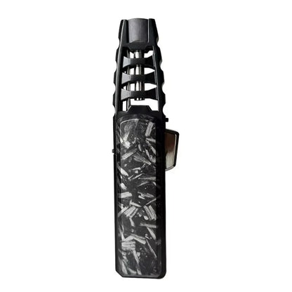 Jobon ZB-588 Gas Jet Flame Torch Lighter, Refillable Zinc Alloy, Black or Golden Black - charcoal