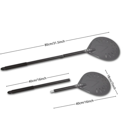 Aluminium Pizza Peel with Long Handle, Perforated Turner, 7, 12, 13 or 14 Inch