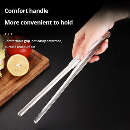 304 Stainless Steel BBQ Tongs with Serrated Grips, S/L/M