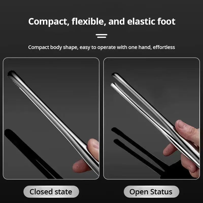 304 Stainless Steel BBQ Tongs with Serrated Grips, S/L/M