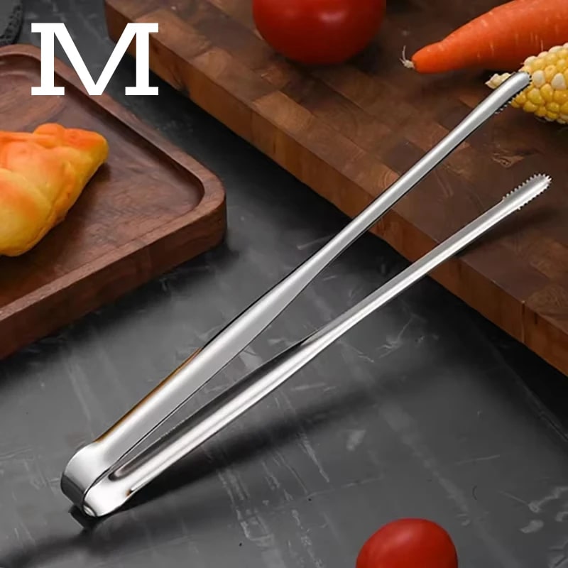 304 Stainless Steel BBQ Tongs with Serrated Grips, S/L/M - M