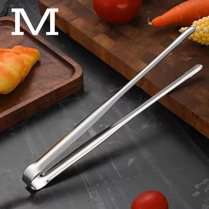 304 Stainless Steel BBQ Tongs with Serrated Grips, S/L/M - M