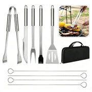 BBQ Utensil Set, Stainless Steel Grill Tools with Storage Bag, 3, 6 or 9-Piece Options