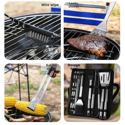 BBQ Utensil Set, Stainless Steel Grill Tools with Storage Bag, 3, 6 or 9-Piece Options