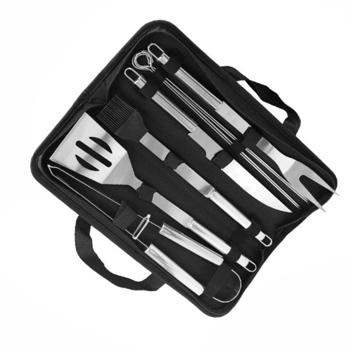 BBQ Utensil Set, Stainless Steel Grill Tools with Storage Bag, 3, 6 or 9-Piece Options - Set of 9
