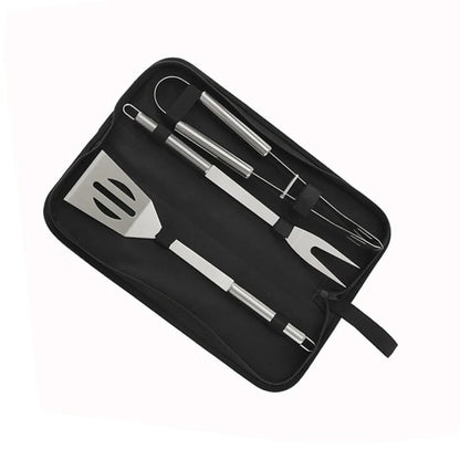 BBQ Utensil Set, Stainless Steel Grill Tools with Storage Bag, 3, 6 or 9-Piece Options - Set of 3