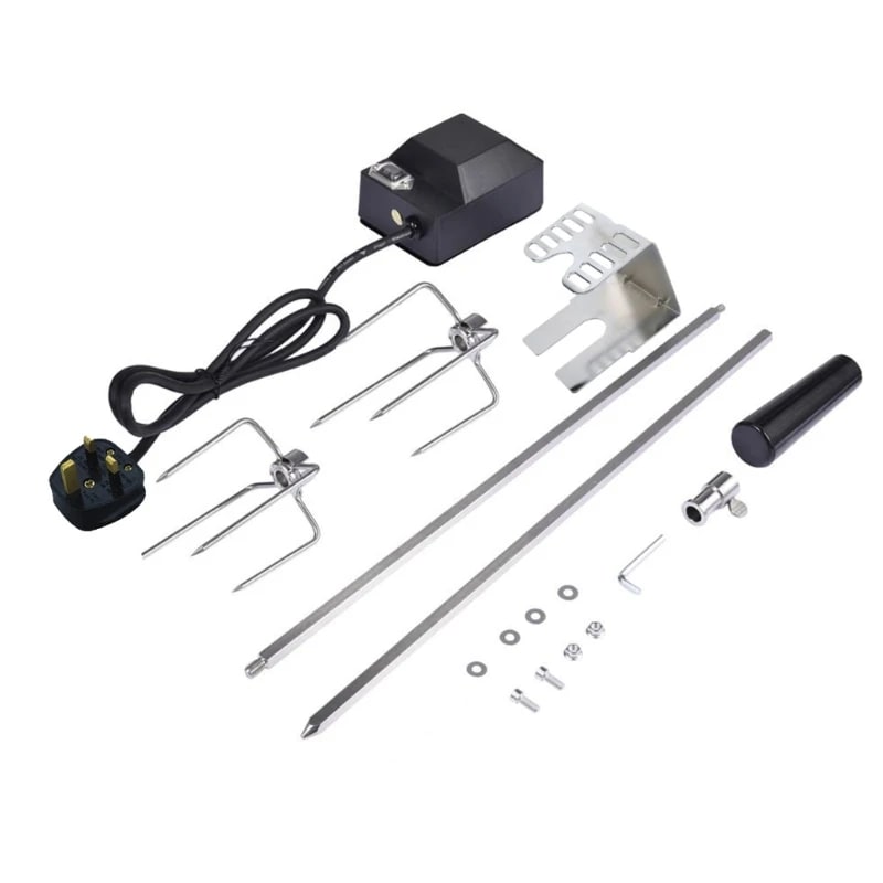 Automatic BBQ Rotisserie Kit with 4W Motor, 106cm Spit and Plug Options - UK Plug