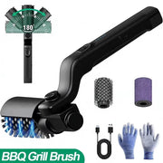 Electric BBQ Grill Cleaning Brush, USB Rechargeable, 3 Speeds, IPX7, Black