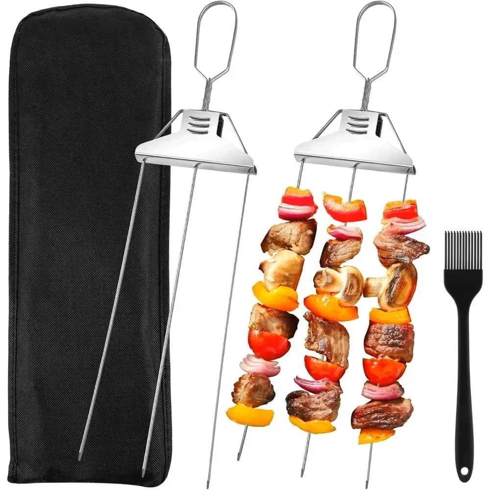 Telescopic BBQ Forks, Metal Roasting Sticks for Marshmallows and Sausages - 2pcs