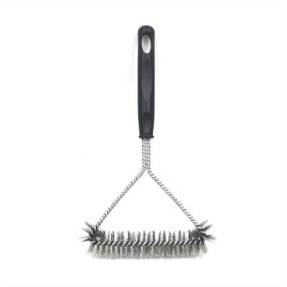 Long-Handle Stainless Steel Bristle BBQ Grill Cleaning Brush, 27.5cm