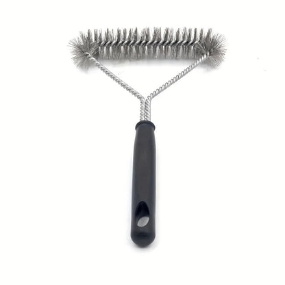 Long-Handle Stainless Steel Bristle BBQ Grill Cleaning Brush, 27.5cm