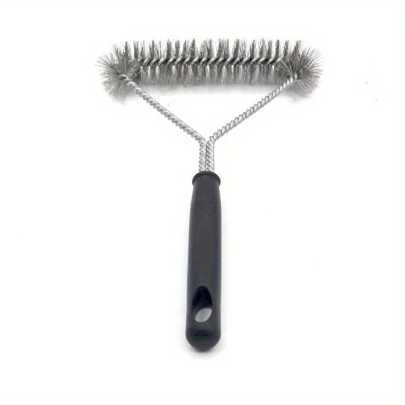 Long-Handle Stainless Steel Bristle BBQ Grill Cleaning Brush, 27.5cm