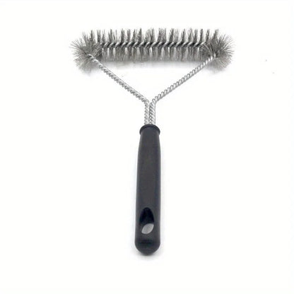 Long-Handle Stainless Steel Bristle BBQ Grill Cleaning Brush, 27.5cm