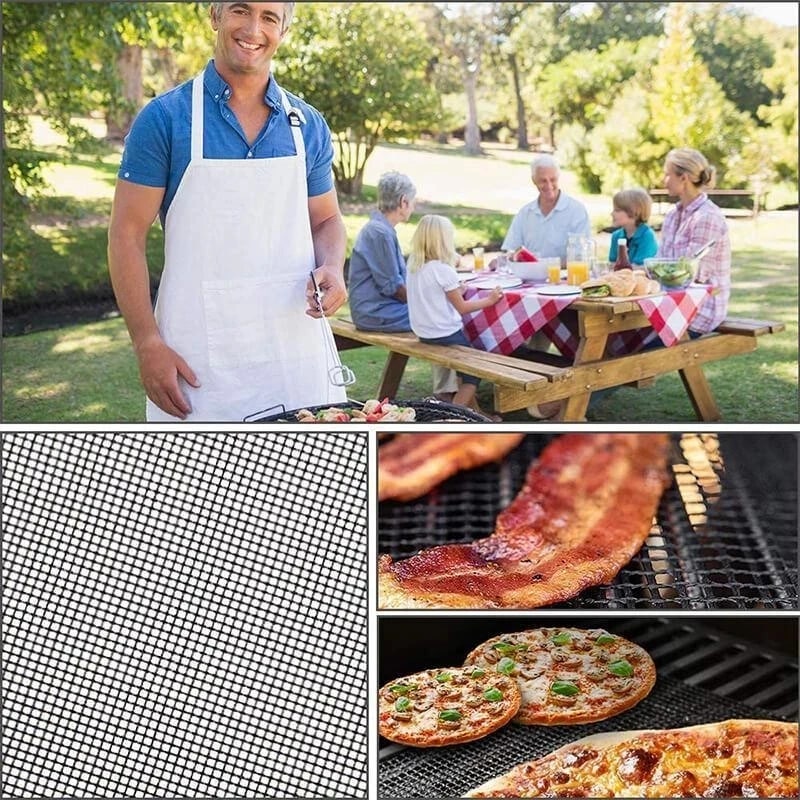 Cuttable High-Temperature Resistant Barbecue Grilling Mat Mesh, Food-Grade