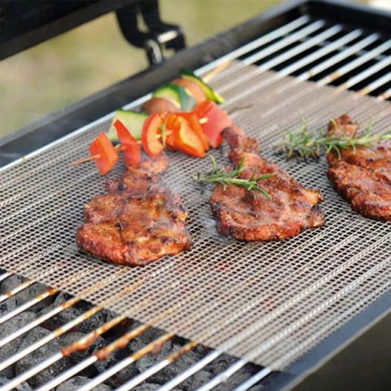 Cuttable High-Temperature Resistant Barbecue Grilling Mat Mesh, Food-Grade