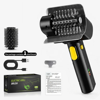 Rechargeable Electric Grill Brush, 2000mAh, 1100RPM, 304 Stainless Steel, 1/2/3 Heads - 1 brush head
