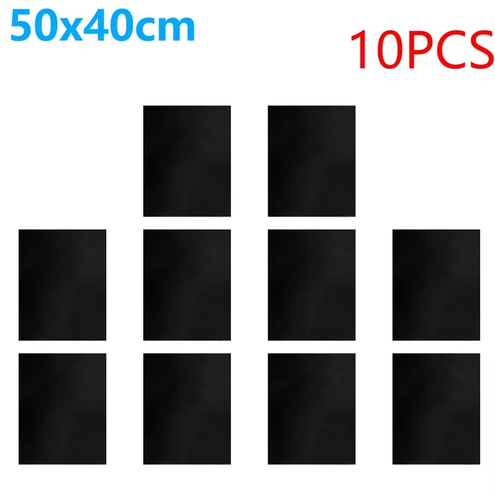 BBQ Grill Mats, Glass Fibre Fabric, 33 x 40cm or 50 x 40cm, Black, 5-20 Pieces - 10Pcs 50x40cm