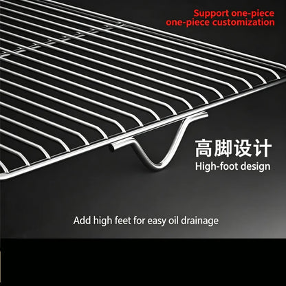 304 Stainless Steel Baking Cooling Rack and BBQ Grill Mesh, Multiple Sizes