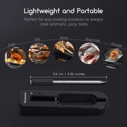 Wireless Bluetooth Meat Thermometer with App Monitoring, Dual Sensors for Oven, Grill and Smoker