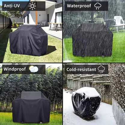 Outdoor BBQ Cover, Waterproof Plastic Grill Cover, Black or Grey, Multiple Sizes